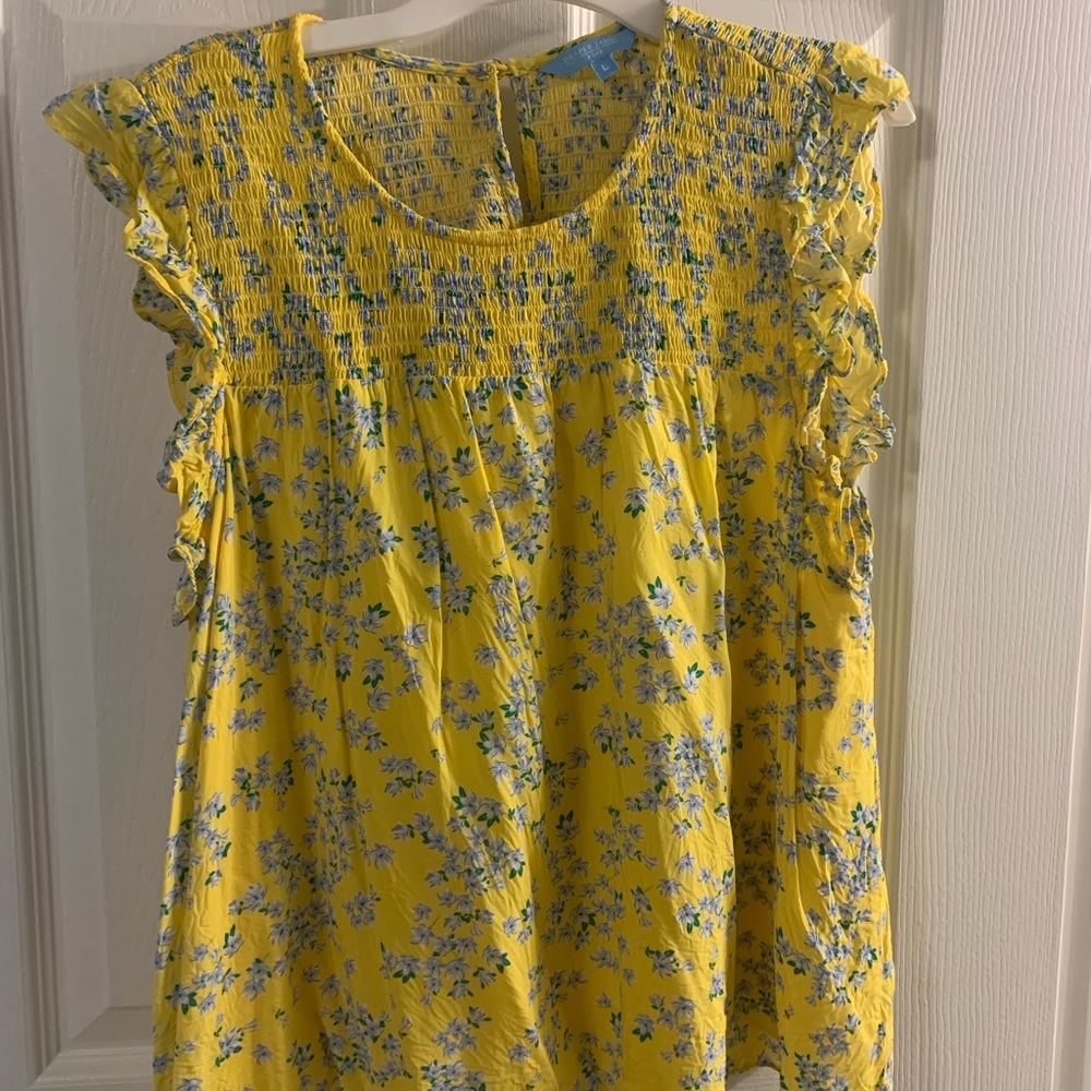Draper James Yellow Floral Top